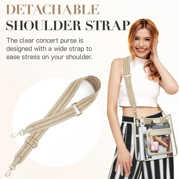 Clear Crossbody Bags for Women Stadium Approved Clear Purse for Concert Transpar - Picture 2 of 8